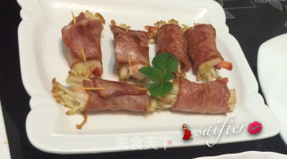 鲜虾金针菇培根卷的做法步骤：7