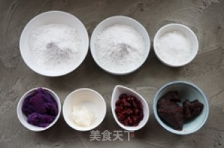 蔓越莓桂花紫薯松糕的做法步骤：1