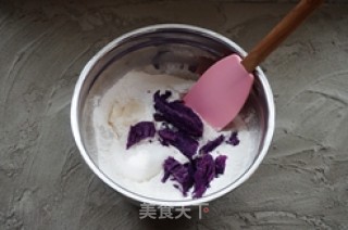 蔓越莓桂花紫薯松糕的做法步骤：2