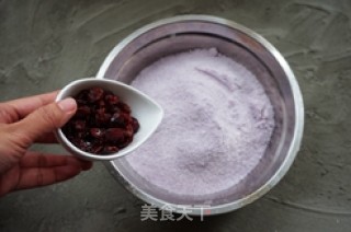 蔓越莓桂花紫薯松糕的做法步骤：7
