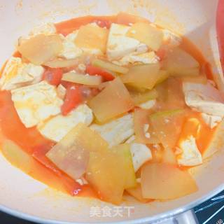 茄汁冬瓜豆腐烩肥牛的做法步骤：8
