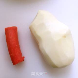 胡萝卜炒土豆丝的做法步骤：1