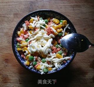 杂蔬火腿芝士面包条的做法步骤：8