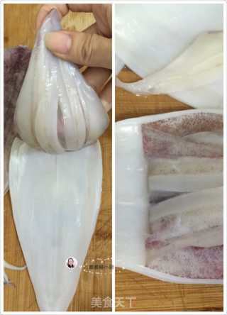 爆炒鱿鱼花的做法步骤：2