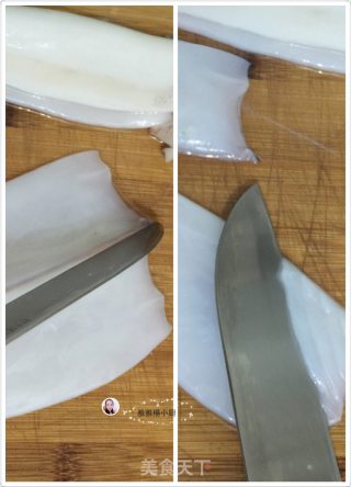 爆炒鱿鱼花的做法步骤：3