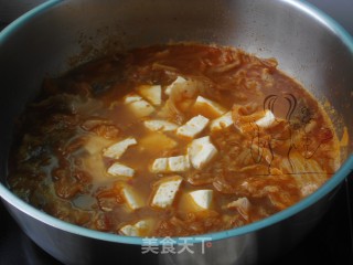 泡菜海鲜豆腐煲的做法步骤：10