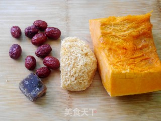双红银耳南瓜汤的做法步骤：1