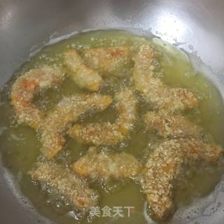 燕麦炸南瓜的做法步骤：3