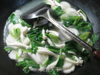 白玉菇菠菜煮年糕的做法步骤：7