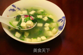 滑嫩荠菜豆腐羹的做法步骤：7