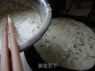 青菜煎饼的做法步骤：8