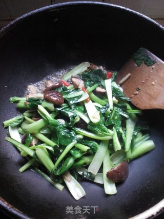 香菇油菜的做法步骤：6