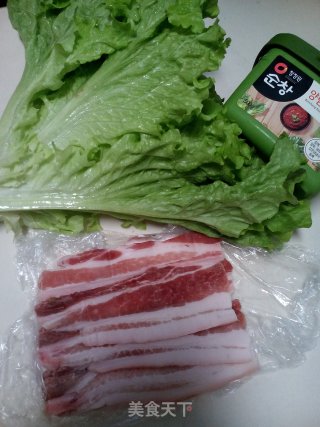 五花肉拌生菜的做法步骤：1