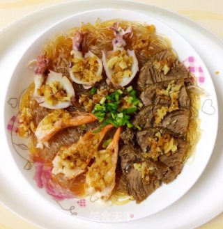 蒜蓉粉丝蒸三鲜的做法步骤：8