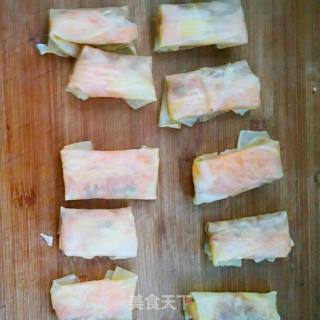 馄饨皮春卷的做法步骤：8