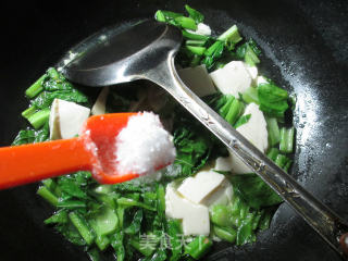 油菜蕻煮豆腐的做法步骤：6