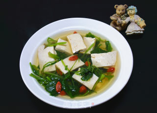 菠菜豆腐汤的做法步骤：8