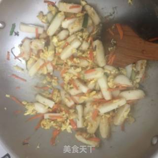 鸡蛋炒年糕的做法步骤：5