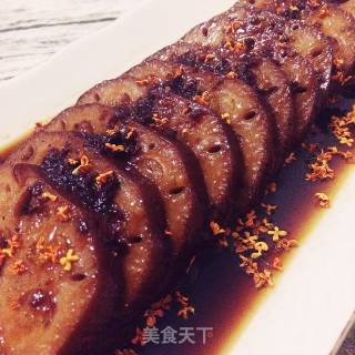 桂花蜜汁红糖藕的做法步骤：12