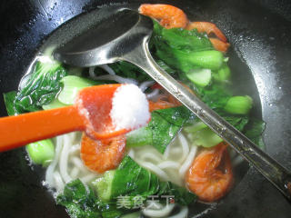 虾干青菜乌冬面的做法步骤：5