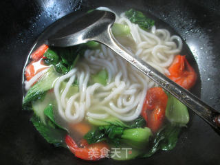 虾干青菜乌冬面的做法步骤：6