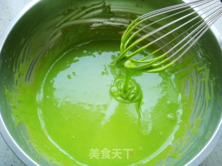 菠菜戚风蛋糕【8寸】的做法步骤：8