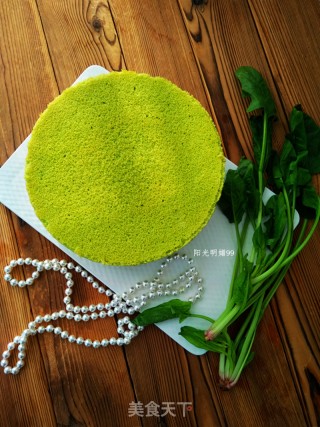 菠菜戚风蛋糕【8寸】的做法步骤：21