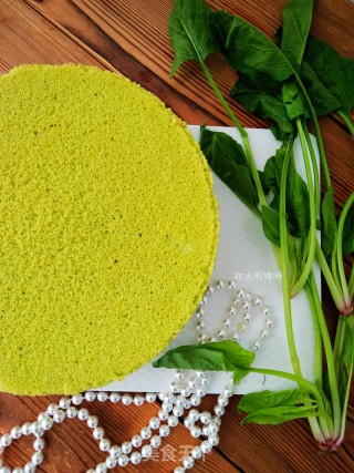 菠菜戚风蛋糕【8寸】的做法步骤：22