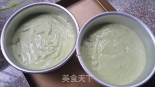 菠菜栗子戚风蛋糕的做法步骤：14