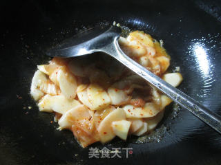 泡菜炒山药的做法步骤：4