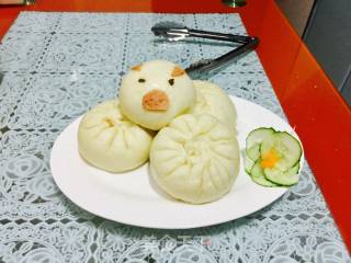 教你蒸不回缩的包子，红豆包，猪猪包的做法步骤：7
