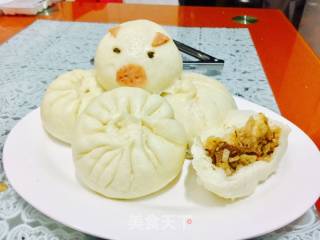 教你蒸不回缩的包子，红豆包，猪猪包的做法步骤：9