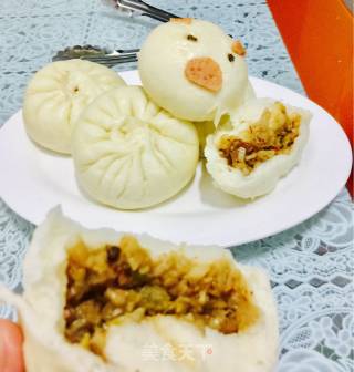 教你蒸不回缩的包子，红豆包，猪猪包的做法步骤：10