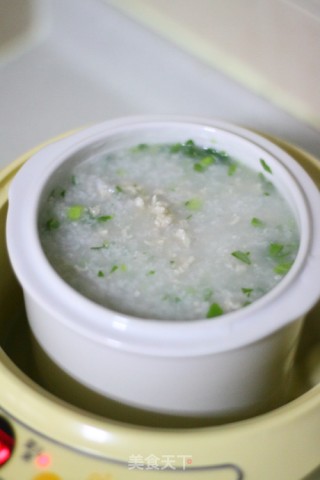 青菜瘦肉粥的做法步骤：7