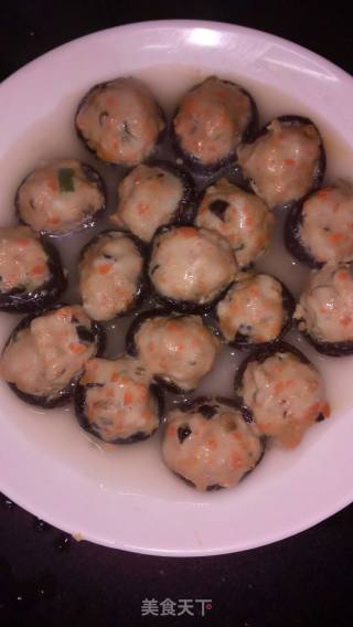 香菇鲜肉酿的做法步骤：8