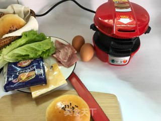 快手汉堡--5分钟搞定的营养早餐的做法步骤：2