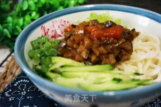 茄丁肉酱打卤面的做法步骤：8