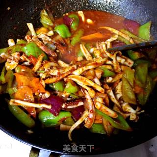 辣炒鱿鱼的做法步骤：9
