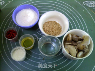 枸杞芝麻菱角糕的做法步骤：1