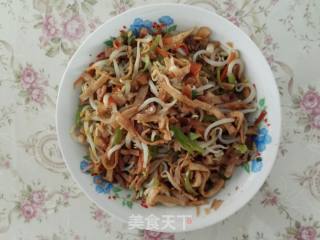 肘花肉绿豆芽炒饼的做法步骤：13
