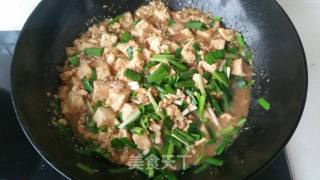 韭香肉末酱豆腐的做法步骤：5