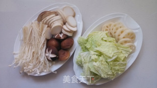二人杂蔬菌菇羊肉火锅的做法步骤：3