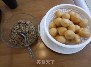 电饭锅蒸油面筋塞肉的做法步骤：6