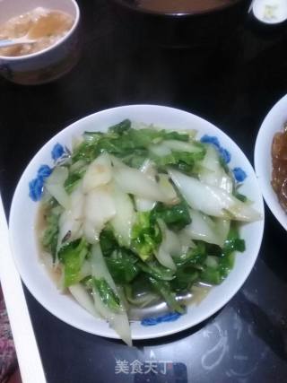 虾皮炒快菜的做法步骤：8
