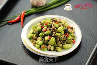 【湖北】肉末雪菜炒蚕豆米的做法步骤：9
