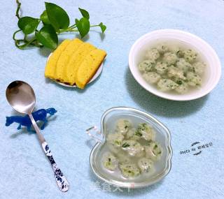 翠茼鱼圆的做法步骤：16