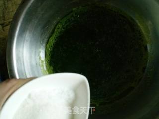 菠菜南瓜碎戚风蔬菜蛋糕~菠菜方块蔬菜戚风的做法步骤：3