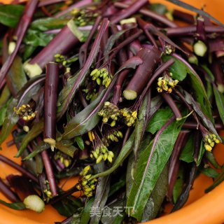 蒜香红菜苔的做法步骤：1