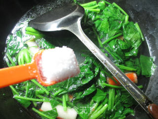 蟹肉棒菠菜煮粉丝的做法步骤：5