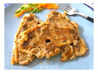 香煎黑椒羊蝴蝶排的做法步骤：7